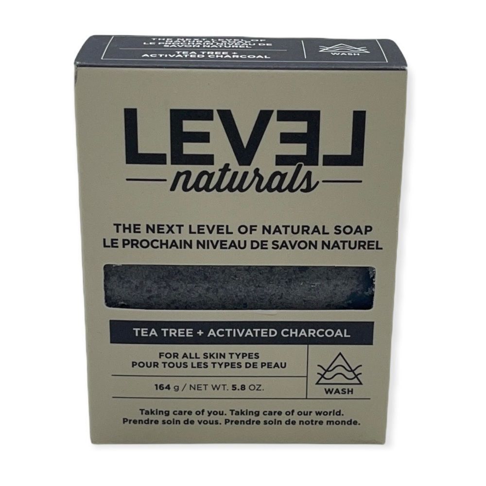 NWT Level Naturals Tea Tree + Activated Charcoal Bar Soap